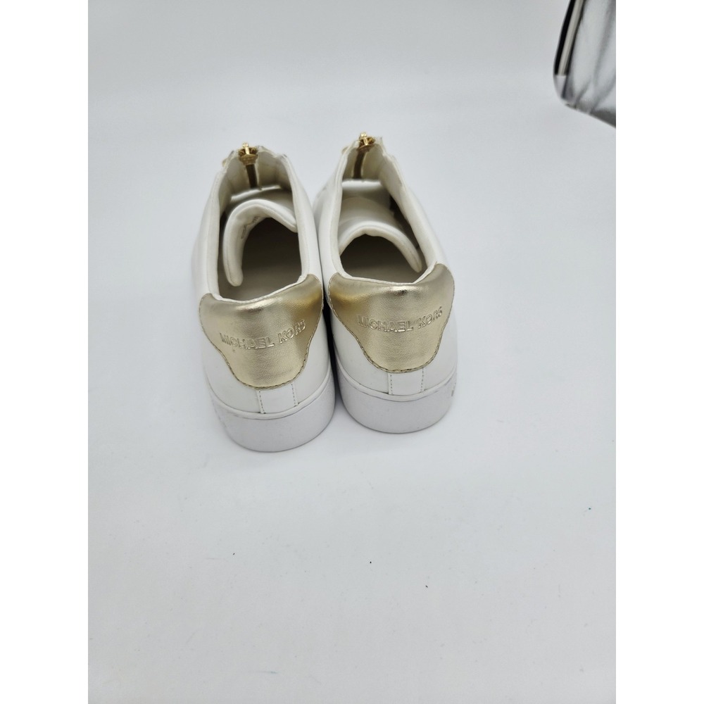New MICHAEL Michael Kors Women's Keaton Zip-Up Slip-On Pale Gold Sneakers US 9.5 - Picture 3 of 6